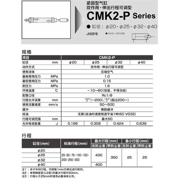 CKD喜開理緊固型氣缸CMK2-P-FB-32-400-50-T5V-T-F-B2
